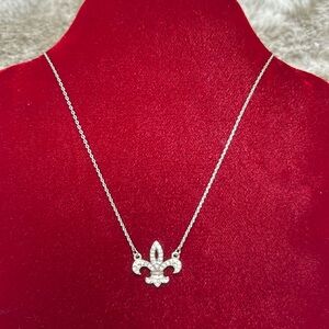 Vintage Brighton Silver Fleur De Lis Necklace